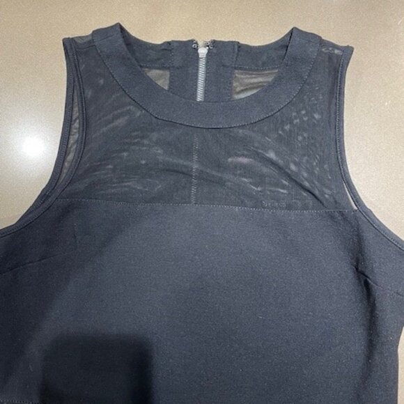 GUESS CROP TOP - BLACK SHEER/SOLID Sleeveless, Zip Up Back, Trendy, Size Small - Picture 8 of 15